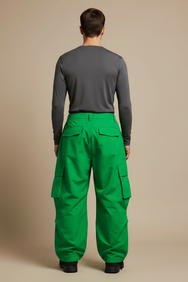 Pantalon Randonnée Vert Ample Cargo Homme Imperméable - Polyester - vue 2