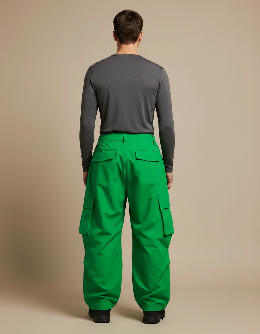 Pantalon Randonnée Vert Ample Cargo Homme Imperméable - Polyester - vue 2