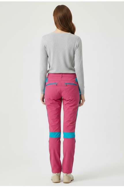Pantalon Randonnée Bicolore Rose Bleu Extensible Léger - Polyester - vue 2