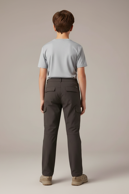 Pantalon Randonnée Garçon Gris Anthracite Cargo Léger - Polyester - vue 2