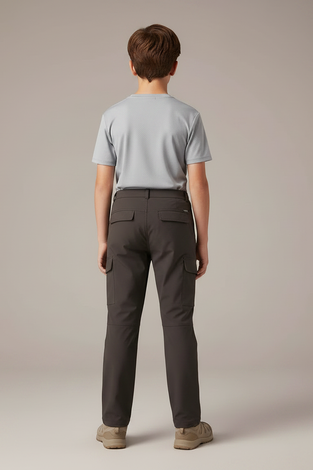 Pantalon Randonnée Garçon Gris Anthracite Cargo Léger - Polyester - vue 2