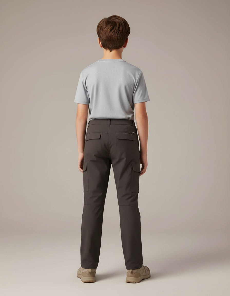 Pantalon Randonnée Garçon Gris Anthracite Cargo Léger - Polyester - vue 2