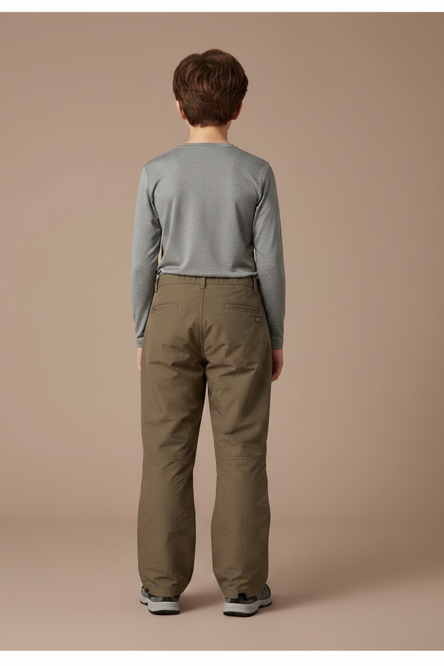 Pantalon Randonnée Kaki Ample Imperméable Enfant Hiver - Polyester - vue 2