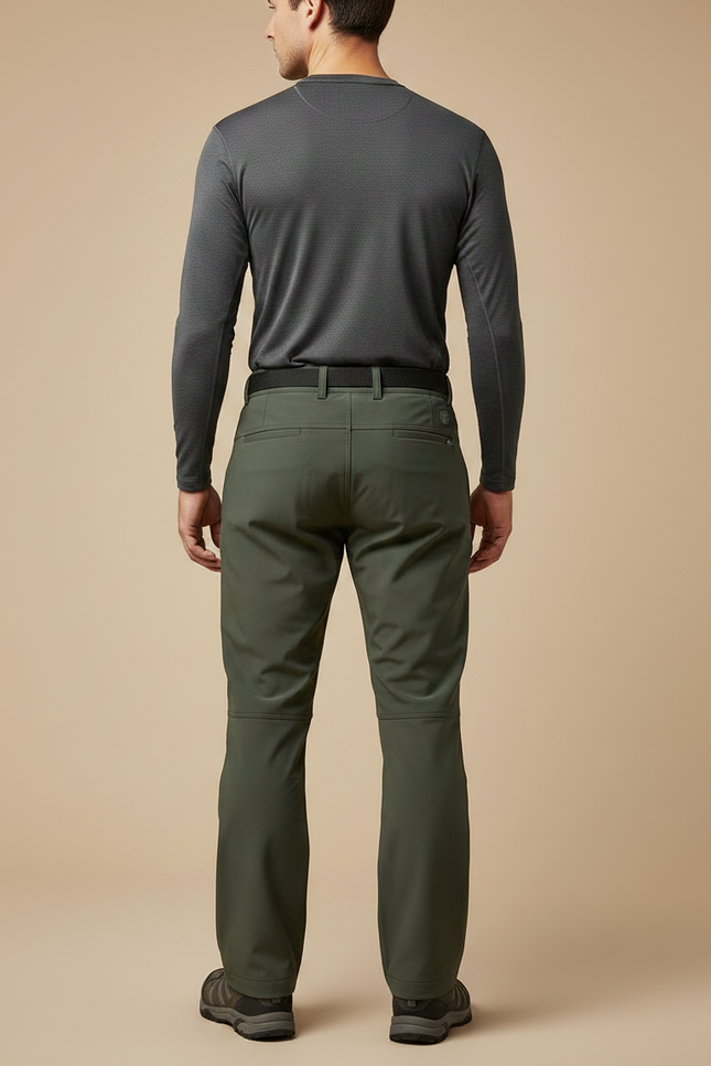 Pantalon Randonnée Homme Vert Kaki Imperméable Tactique Polaire - Polyester - vue 2