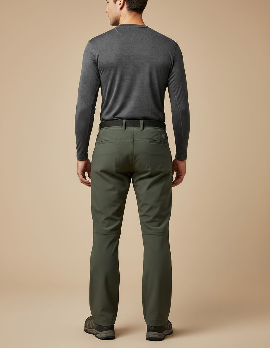 Pantalon Randonnée Homme Vert Kaki Imperméable Tactique Polaire - Polyester - vue 2