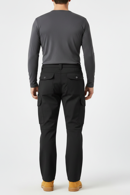 Pantalon Randonnée Noir Cargo Multipoches Homme Durable - Polyester - vue 2