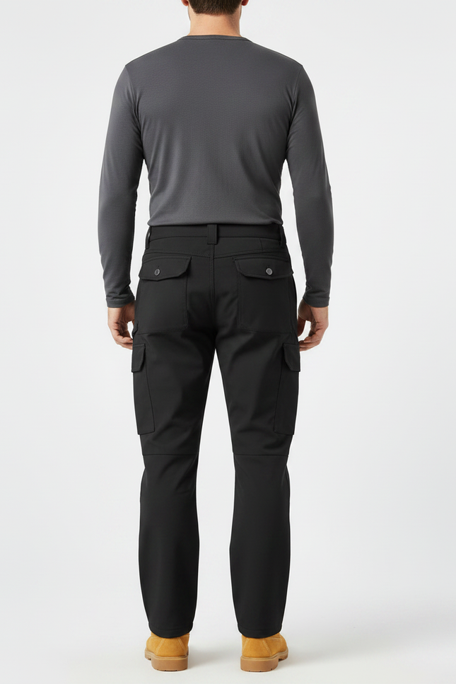 Pantalon Randonnée Noir Cargo Multipoches Homme Durable - Polyester - vue 2