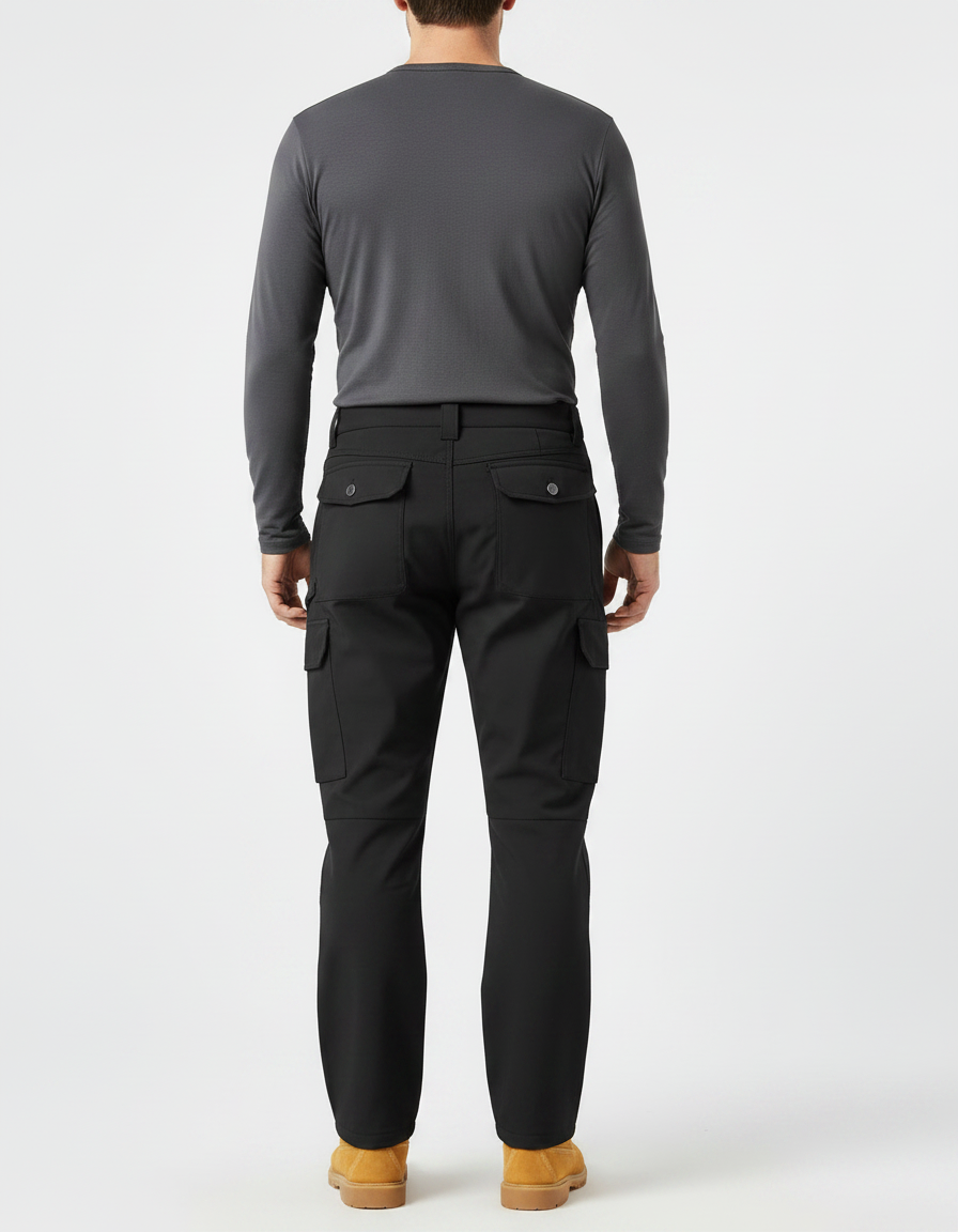 Pantalon Randonnée Noir Cargo Multipoches Homme Durable - Polyester - vue 2