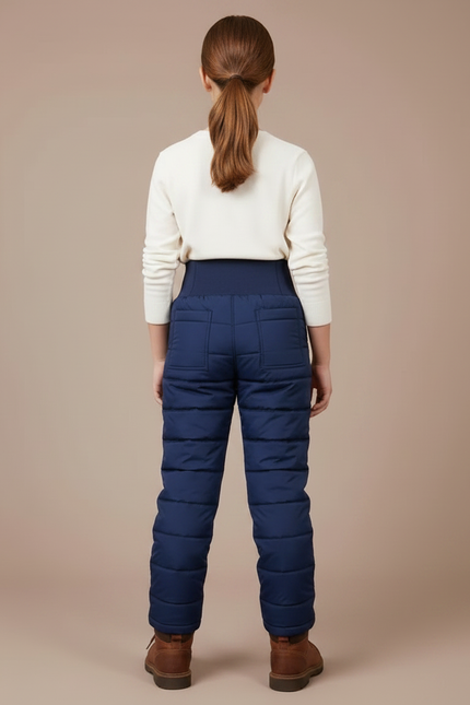 Pantalon Randonnée Bleu Matelassé Chaud Épais Enfant - Marine Polyester - vue 2