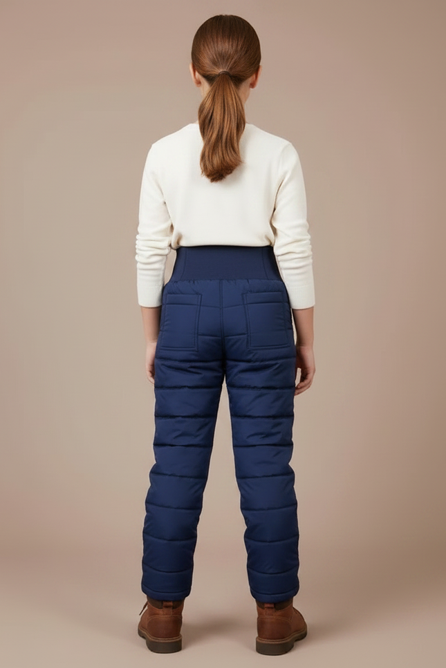 Pantalon Randonnée Bleu Matelassé Chaud Épais Enfant - Marine Polyester - vue 2