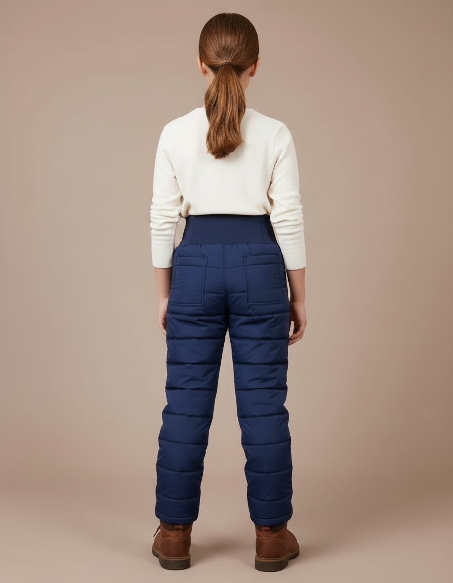Pantalon Randonnée Bleu Matelassé Chaud Épais Enfant - Marine Polyester - vue 2
