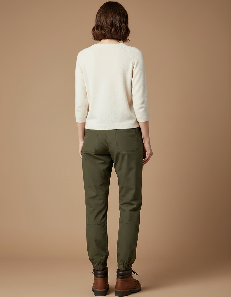Pantalon Randonnée Kaki Femme Jogger Confortable Élastique - Polyester - vue 2