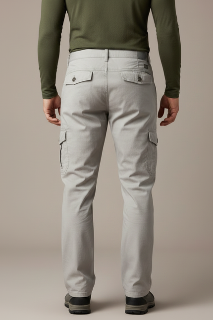 Pantalon Randonnée Gris Cargo Coton Homme Décontracté - Toile - vue 2