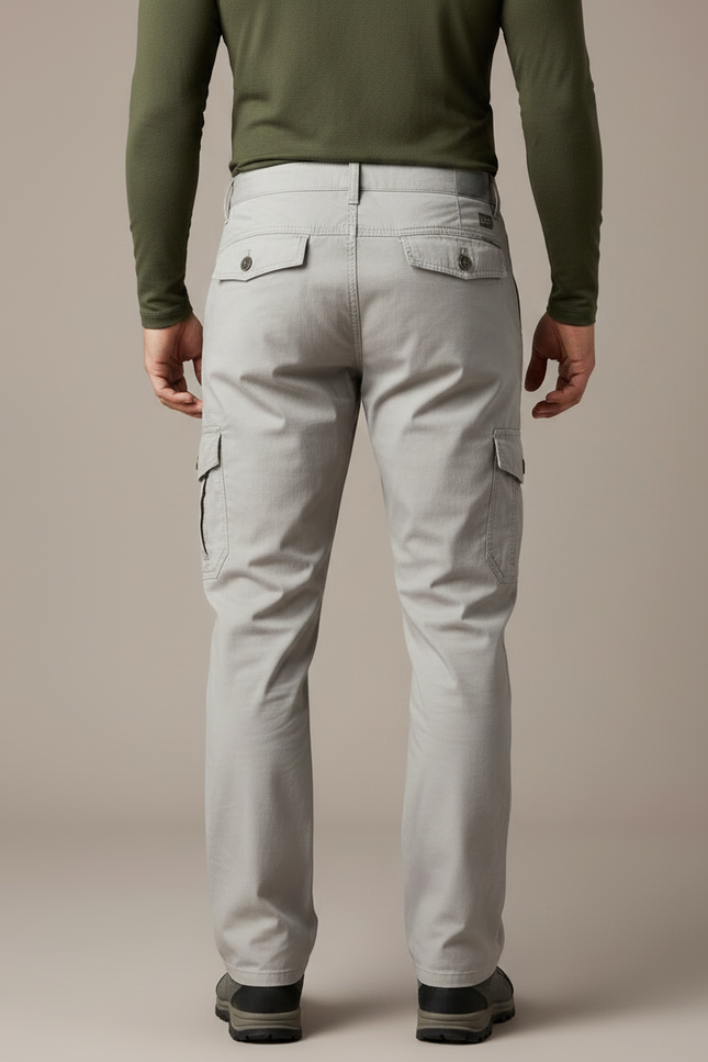 Pantalon Randonnée Gris Cargo Coton Homme Décontracté - Toile - vue 2