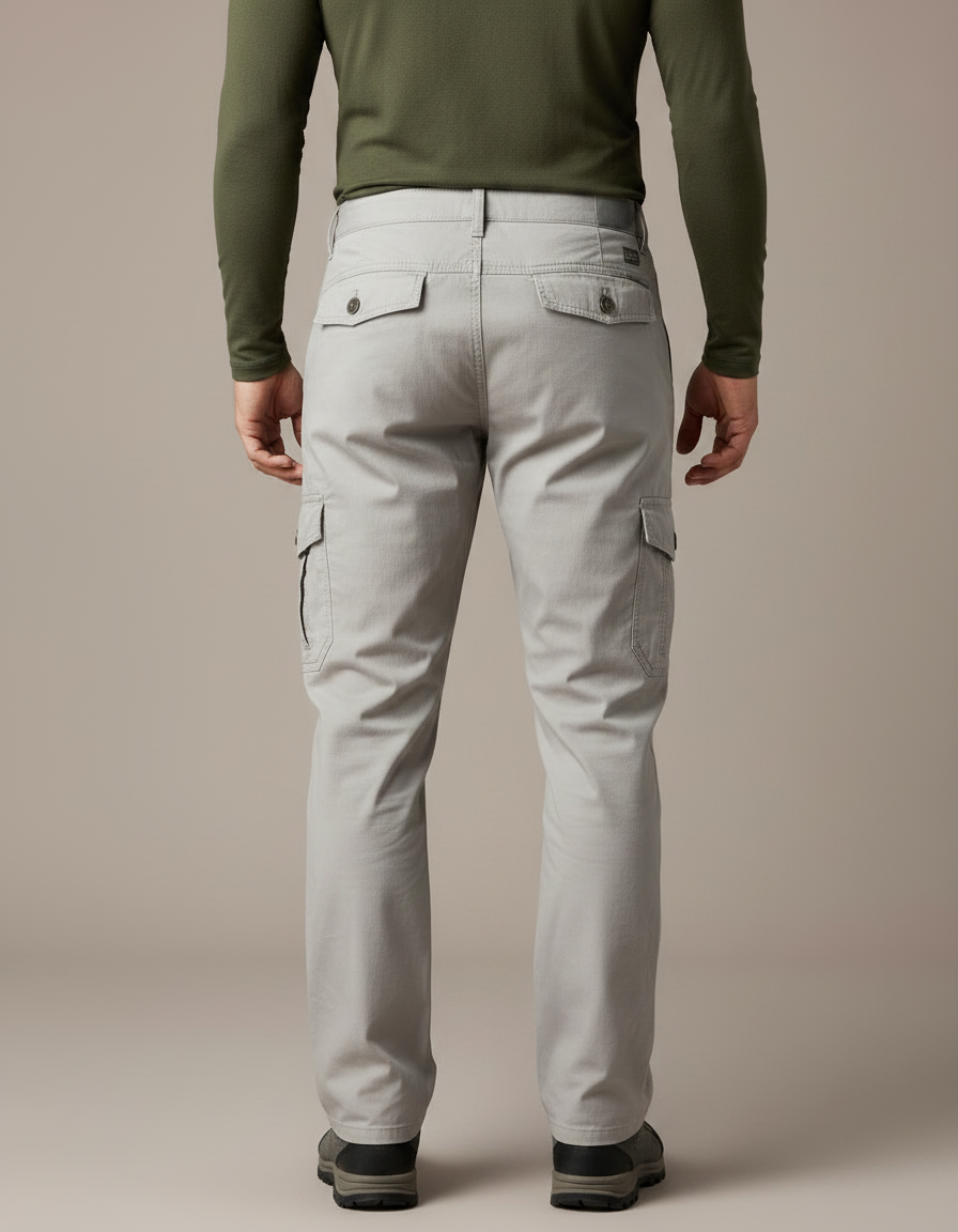 Pantalon Randonnée Gris Cargo Coton Homme Décontracté - Toile - vue 2