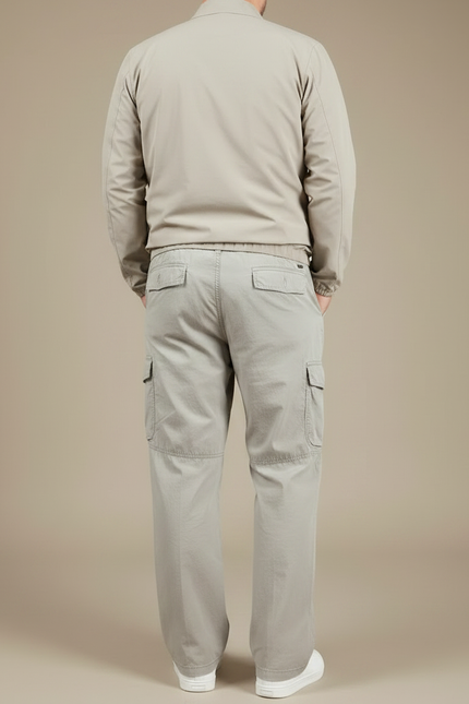 Pantalon Randonnée Kaki Cargo Droit Ample Décontracté - Toile - vue 2