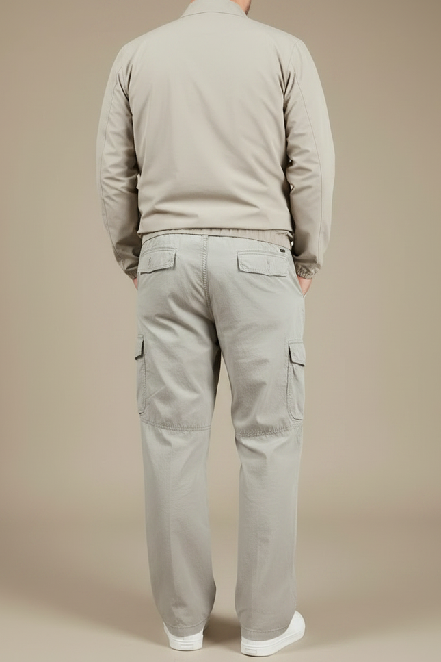 Pantalon Randonnée Kaki Cargo Droit Ample Décontracté - Toile - vue 2