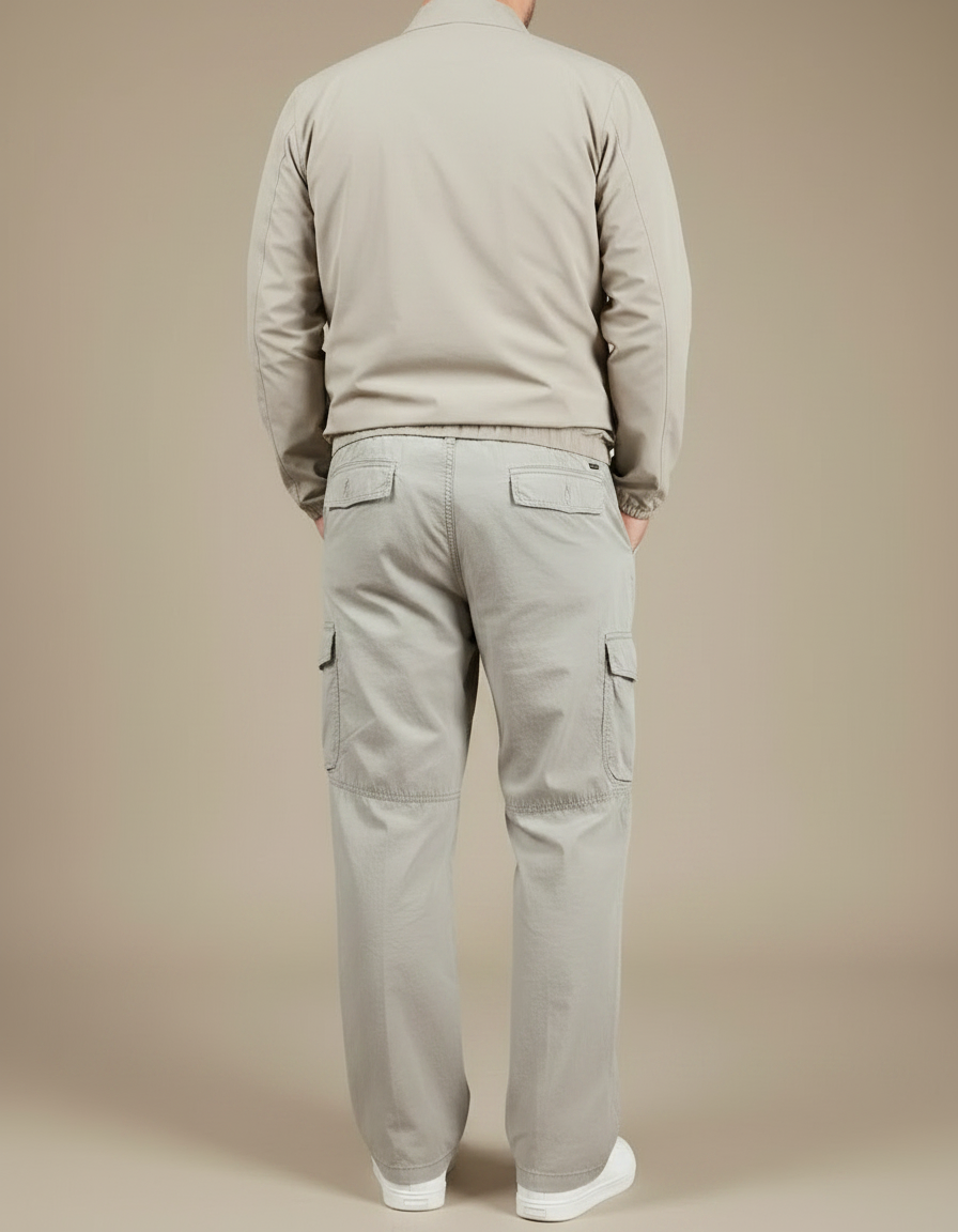 Pantalon Randonnée Kaki Cargo Droit Ample Décontracté - Toile - vue 2