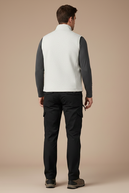 Pantalon Randonnée Noir Cargo Ample Coton Homme - Toile - vue 2