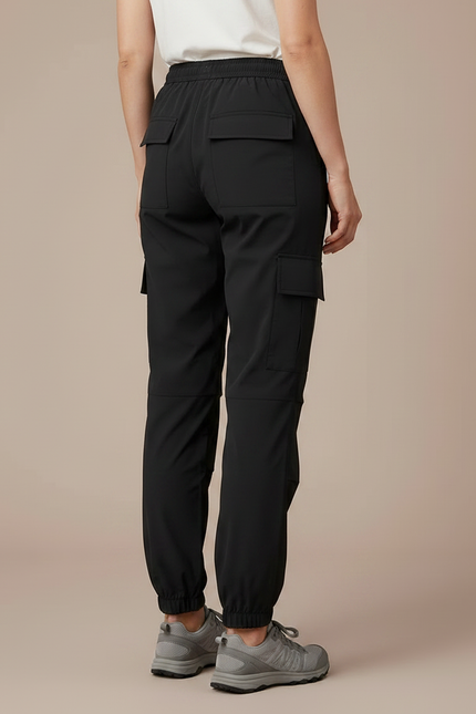 Pantalon Randonnée Noir Cargo Femme Léger Décontracté - Polyester - vue 2