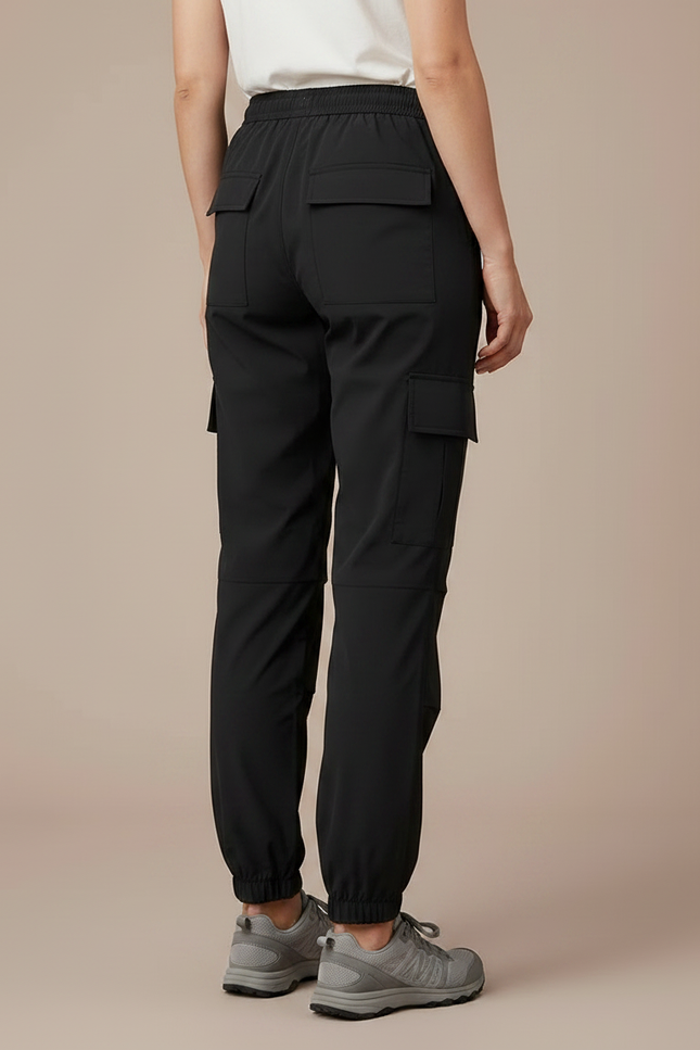 Pantalon Randonnée Noir Cargo Femme Léger Décontracté - Polyester - vue 2