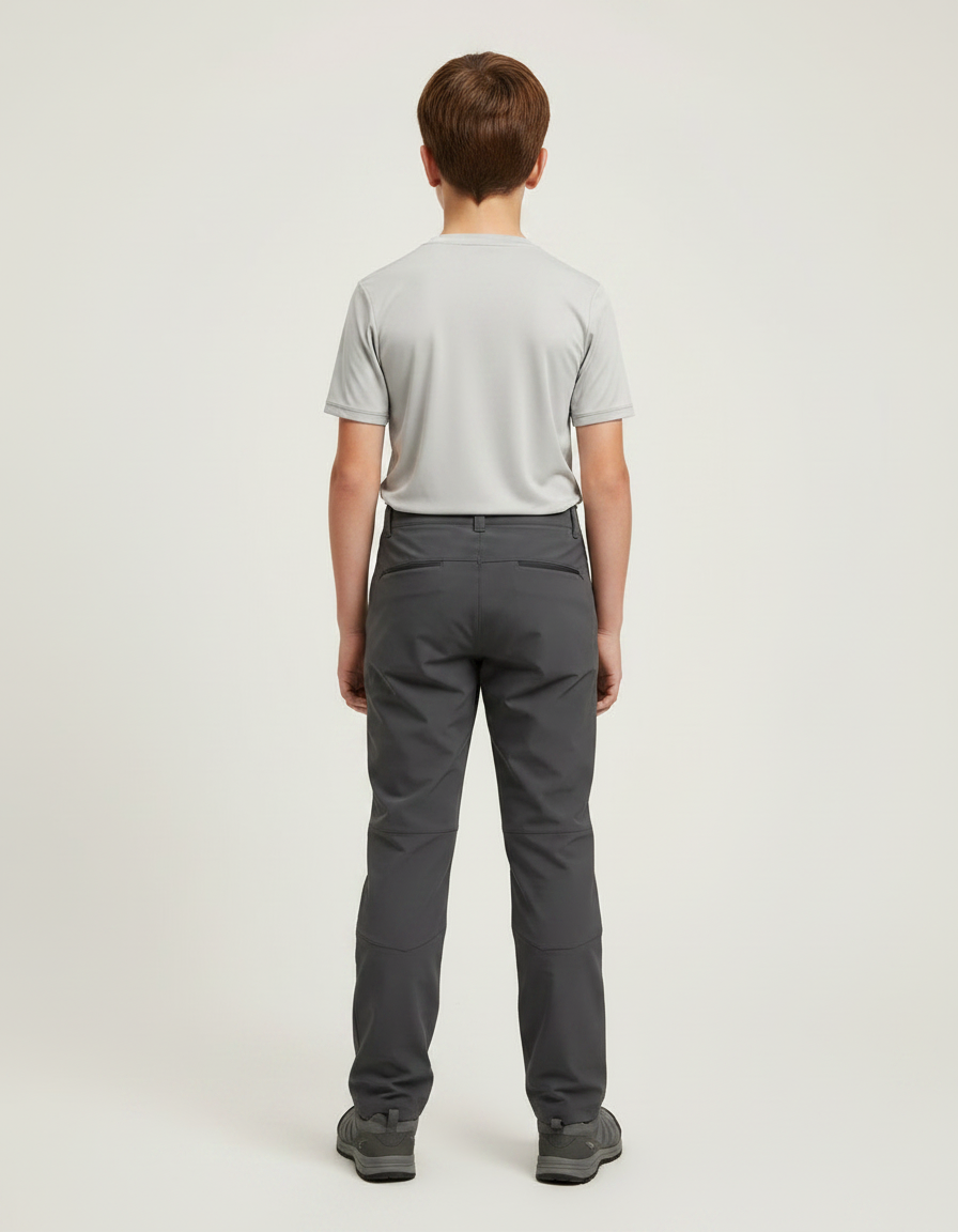 Pantalon Randonnée Gris Enfant Confortable Technique - Polyester - vue 2