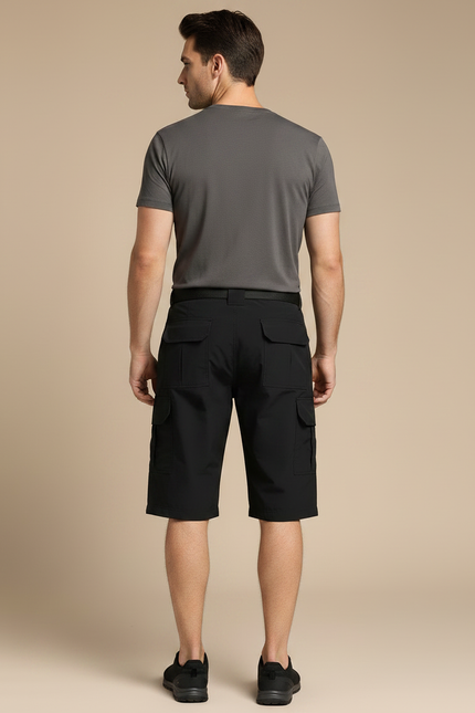 Pantalon Randonnée Noir Cargo Léger Homme Court - Polyester - vue 2