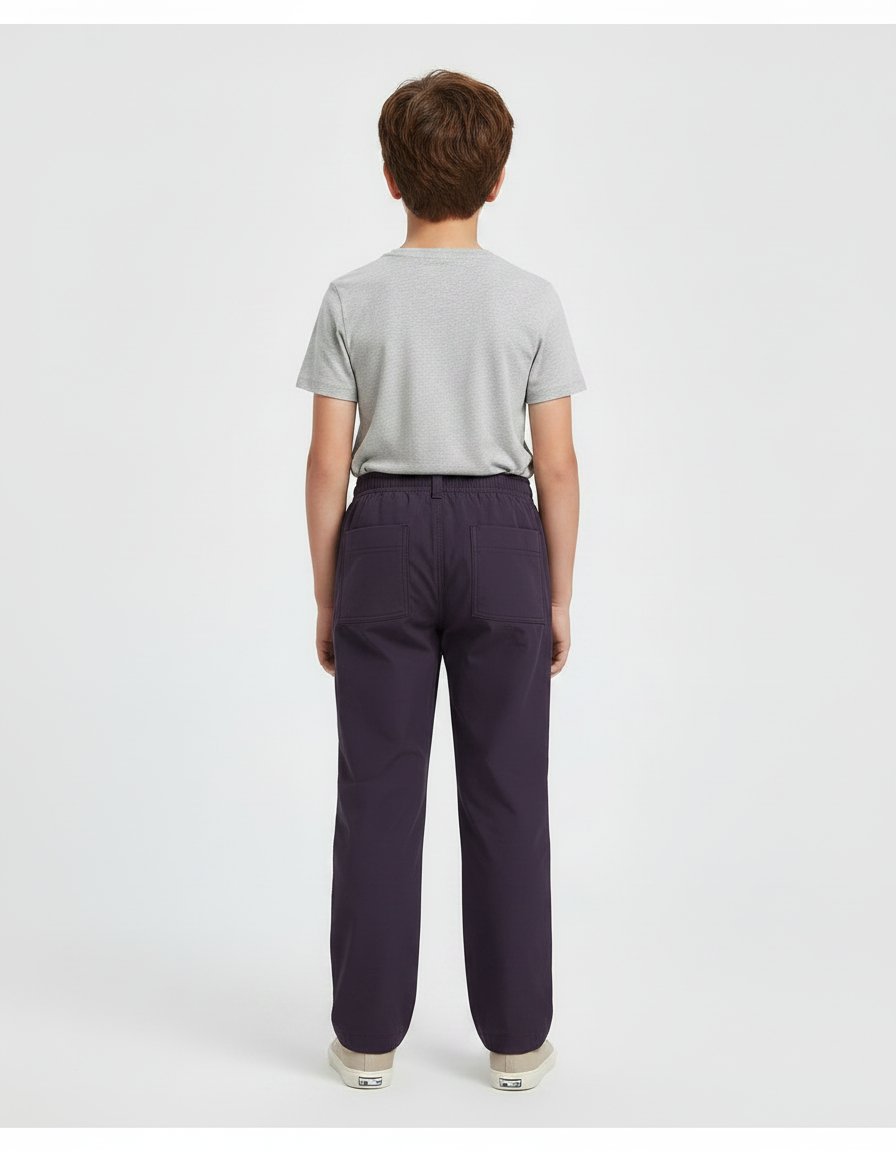 Pantalon Randonnée Violet Enfant Confortable Élastiqué - Gabardine - vue 2