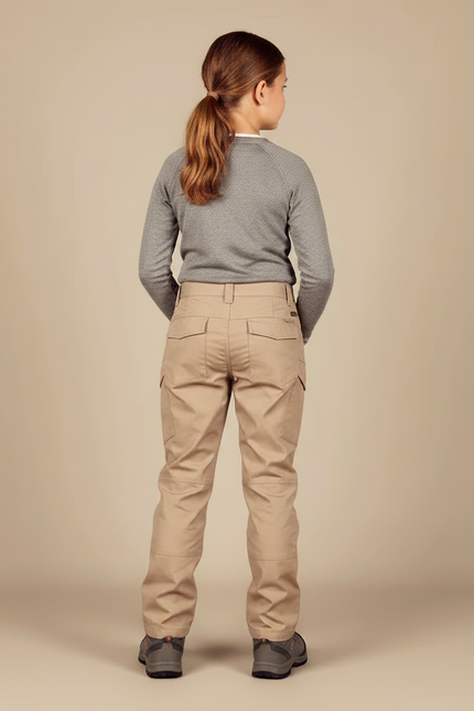 Pantalon Randonnée Beige Cargo Multipoches Confortable - Toile - vue 2