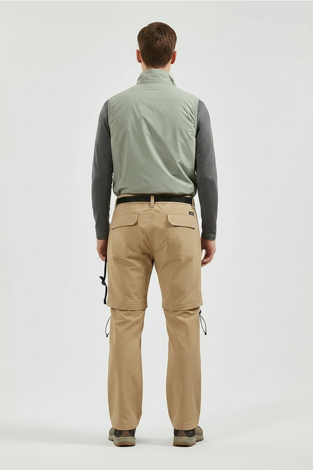 Pantalon Randonnée Convertible Beige Homme Léger Durable - Polyester - vue 2