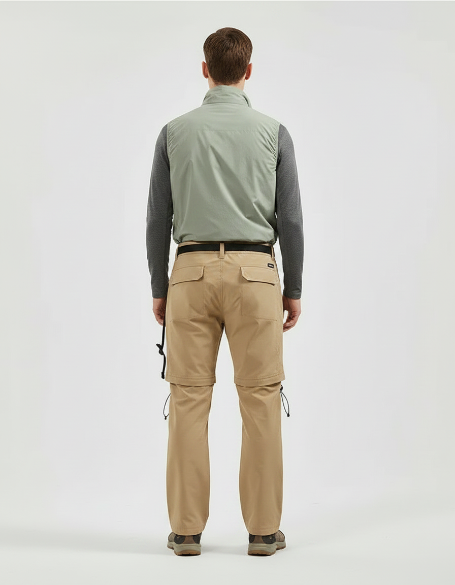 Pantalon Randonnée Convertible Beige Homme Léger Durable - Polyester - vue 2