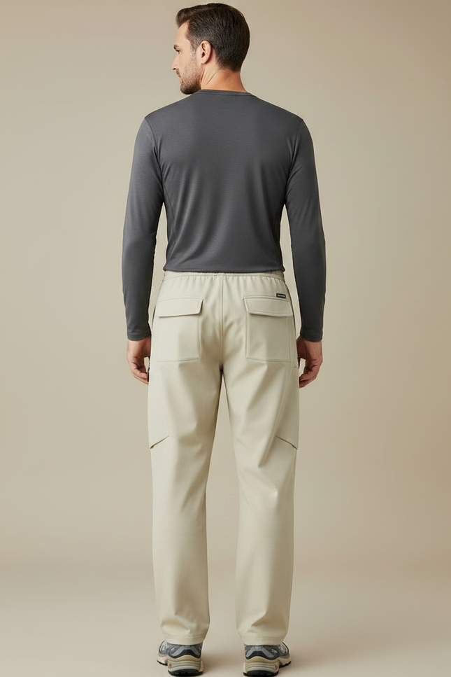 Pantalon Randonnée Beige Cargo Confortable Imperméable Homme - Polyester - vue 2