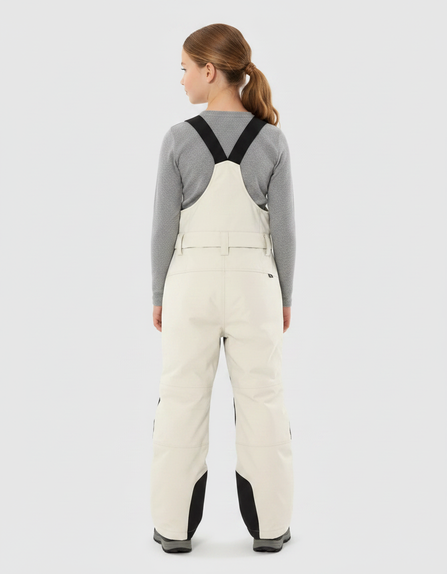 Pantalon Randonnée Beige Noir Imperméable Enfant Salopette - Polyester - vue 2