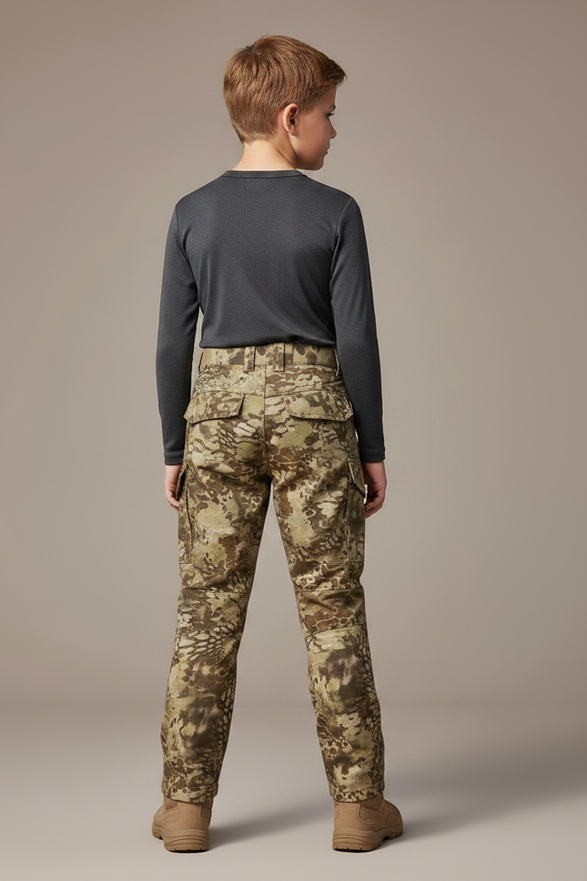 Pantalon Randonnée Camouflage Cargo Multipoches Enfant - Multicolore Polyester - vue 2