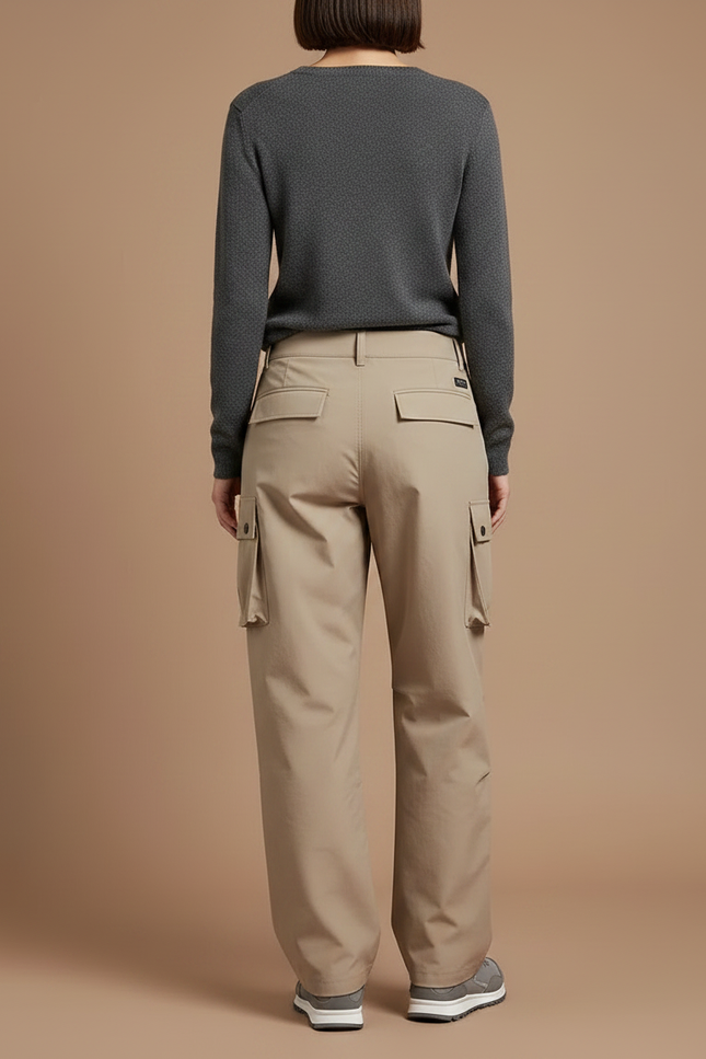 Pantalon Randonnée Beige Cargo Ample Décontracté Unisexe - Polyester - vue 2