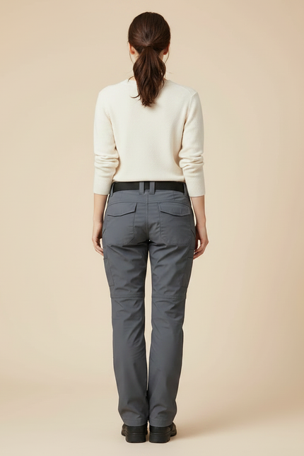 Pantalon Randonnée Gris Cargo Multi-poches Femme - Polyester - vue 2