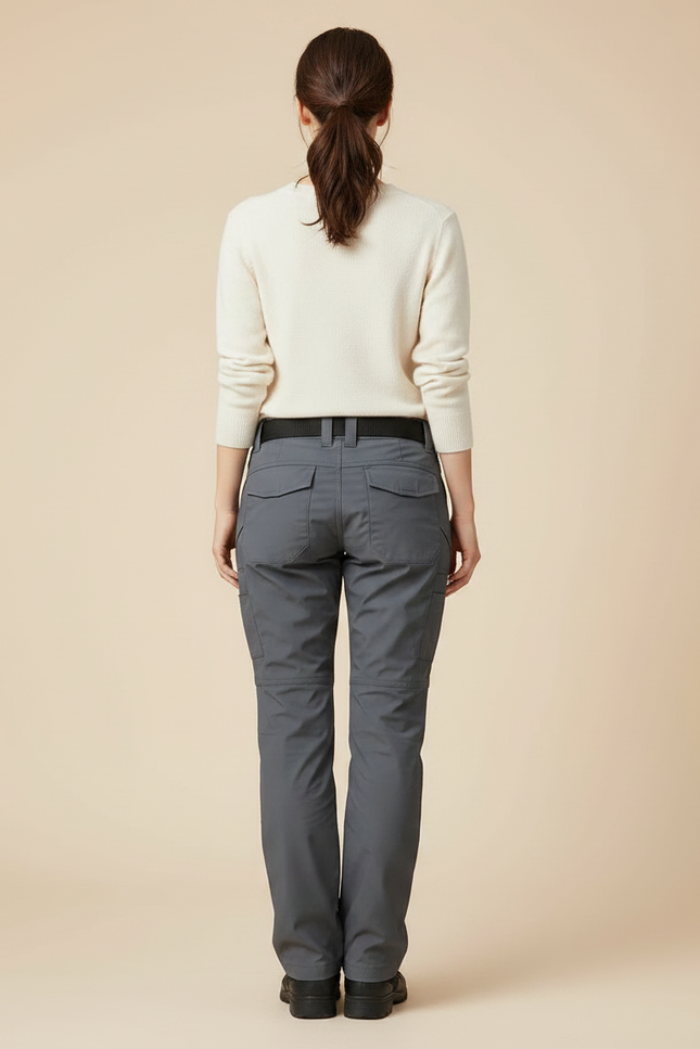 Pantalon Randonnée Gris Cargo Multi-poches Femme - Polyester - vue 2