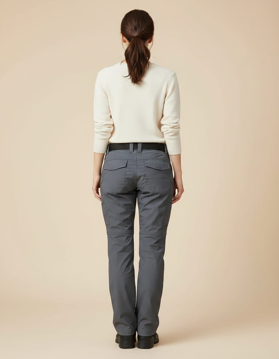 Pantalon Randonnée Gris Cargo Multi-poches Femme - Polyester - vue 2