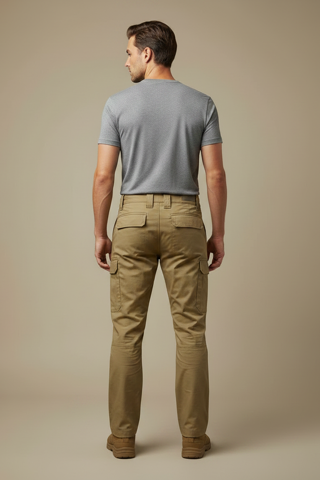 Pantalon Randonnée Kaki Cargo Tactique Résistant Homme - Toile - vue 2