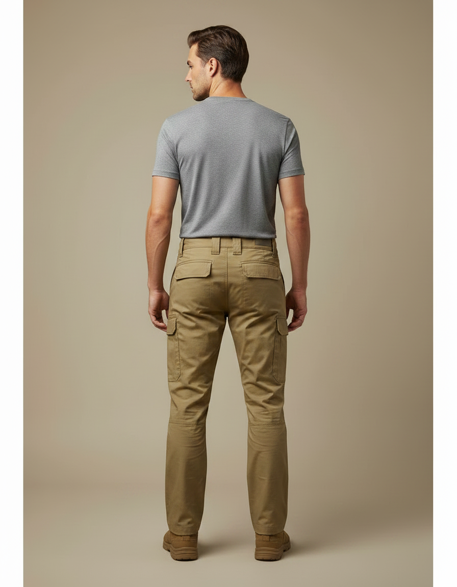 Pantalon Randonnée Kaki Cargo Tactique Résistant Homme - Toile - vue 2