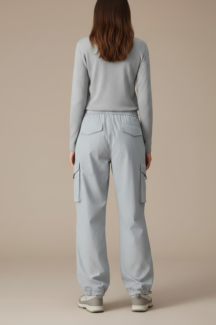 Pantalon Randonnée Gris Cargo Ample Femme - Polyester - vue 2