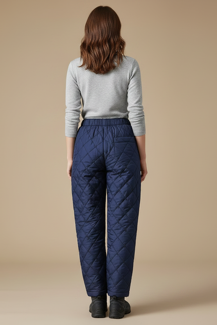Pantalon Randonnée Matelassé Bleu Marine Chaud Femme - Polyester - vue 2