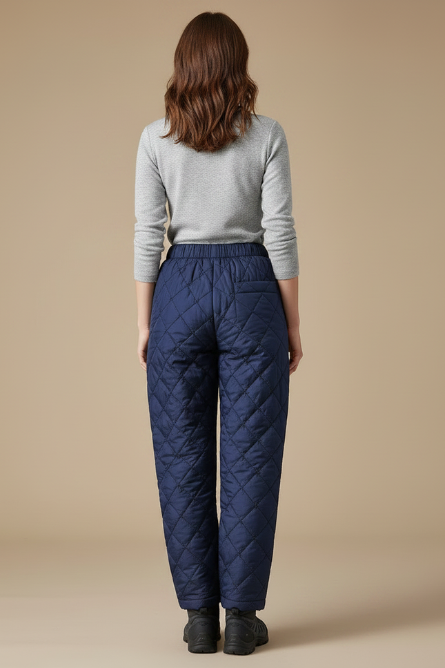 Pantalon Randonnée Matelassé Bleu Marine Chaud Femme - Polyester - vue 2