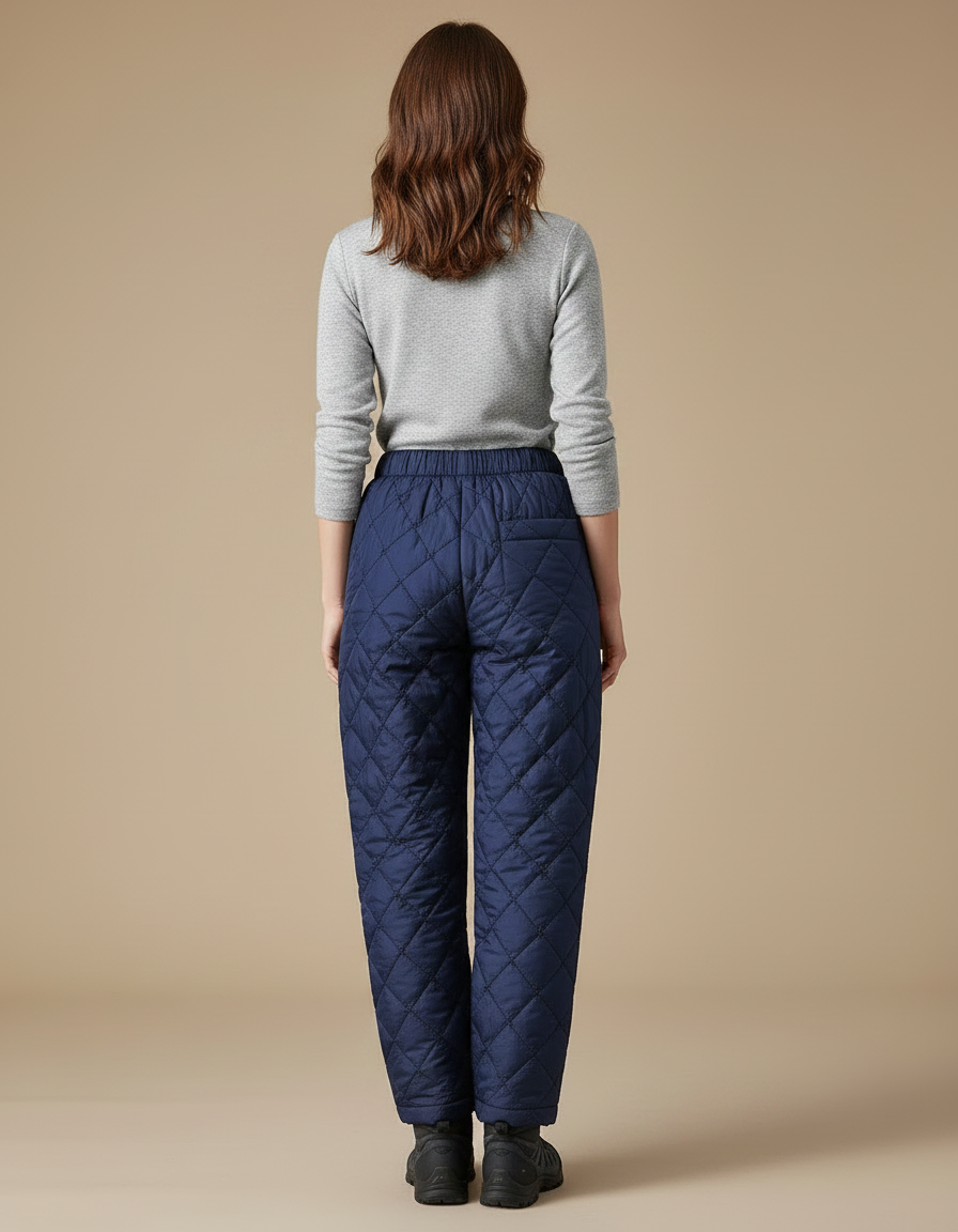 Pantalon Randonnée Matelassé Bleu Marine Chaud Femme - Polyester - vue 2