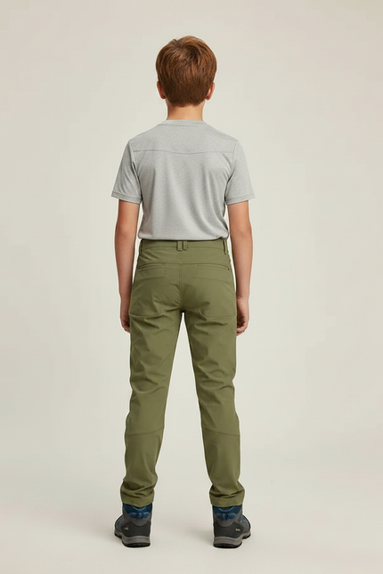 Pantalon Randonnée Kaki Enfant Léger Respirant - Polyester - vue 2