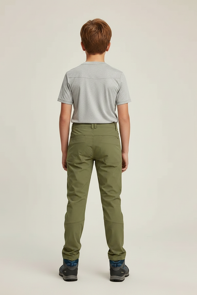 Pantalon Randonnée Kaki Enfant Léger Respirant - Polyester - vue 2