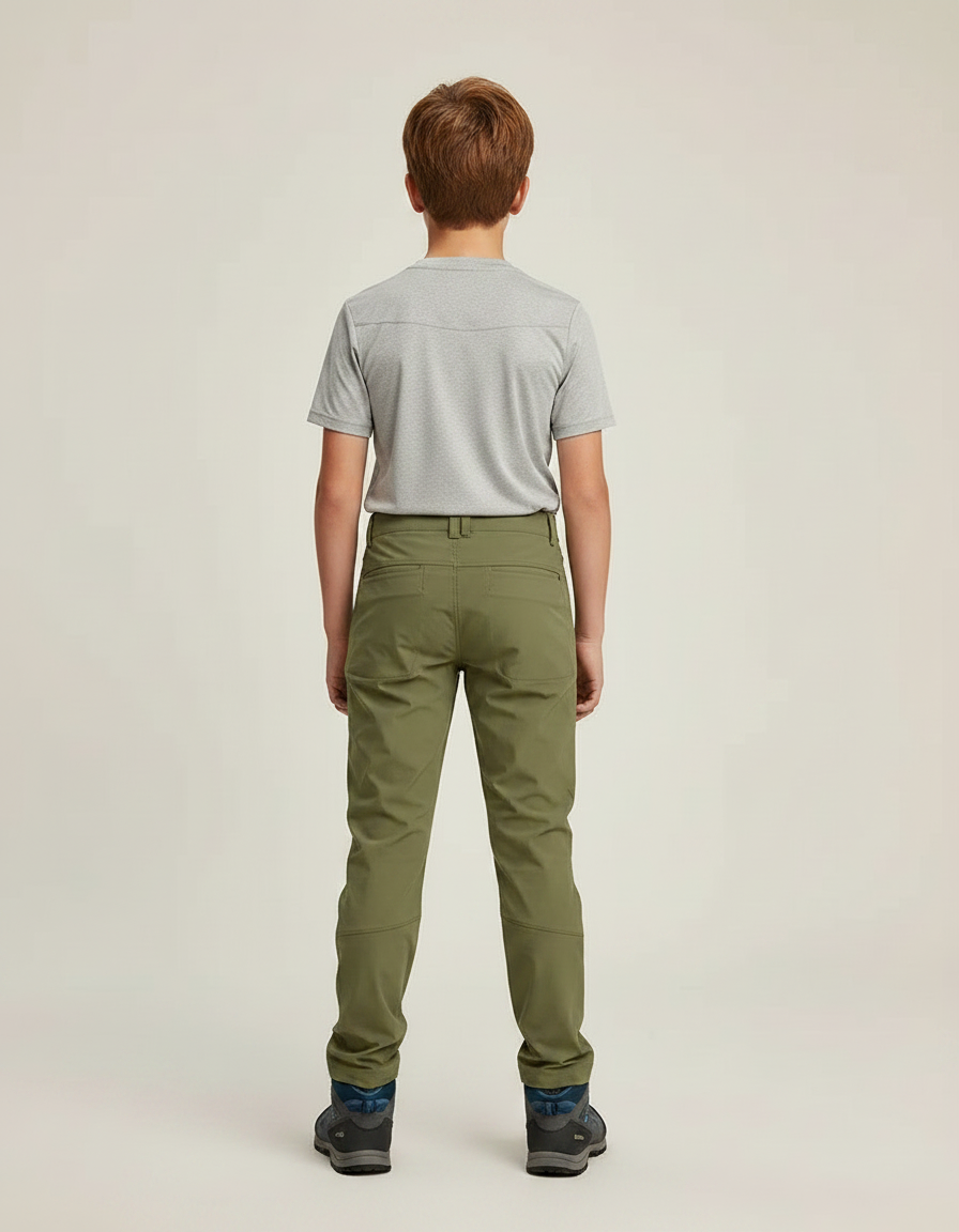 Pantalon Randonnée Kaki Enfant Léger Respirant - Polyester - vue 2