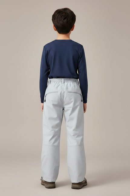 Pantalon Randonnée Gris Imperméable Ample Enfant Hiver - Polyester - vue 2