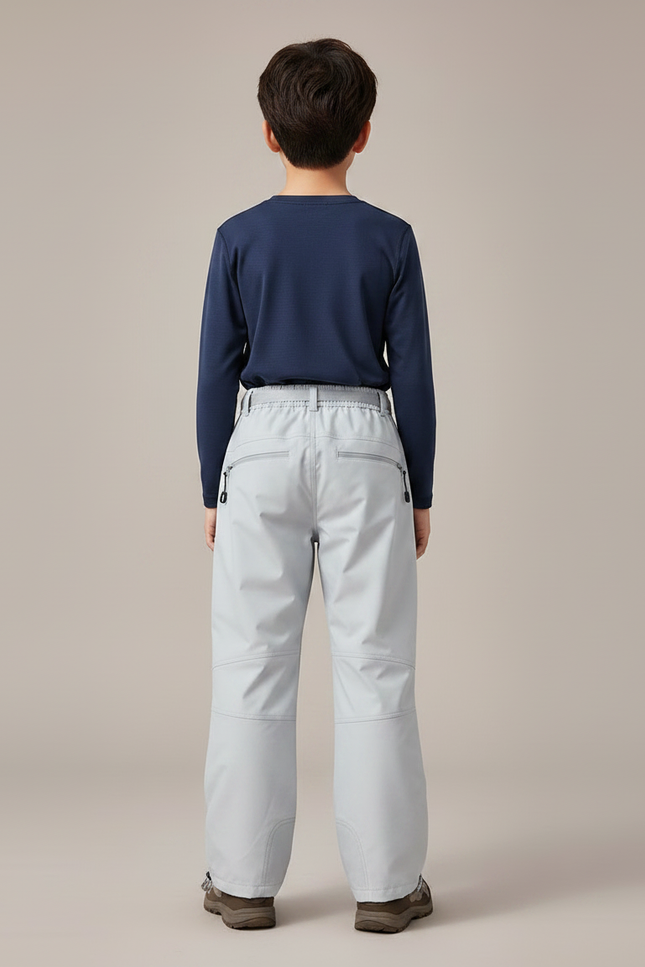 Pantalon Randonnée Gris Imperméable Ample Enfant Hiver - Polyester - vue 2