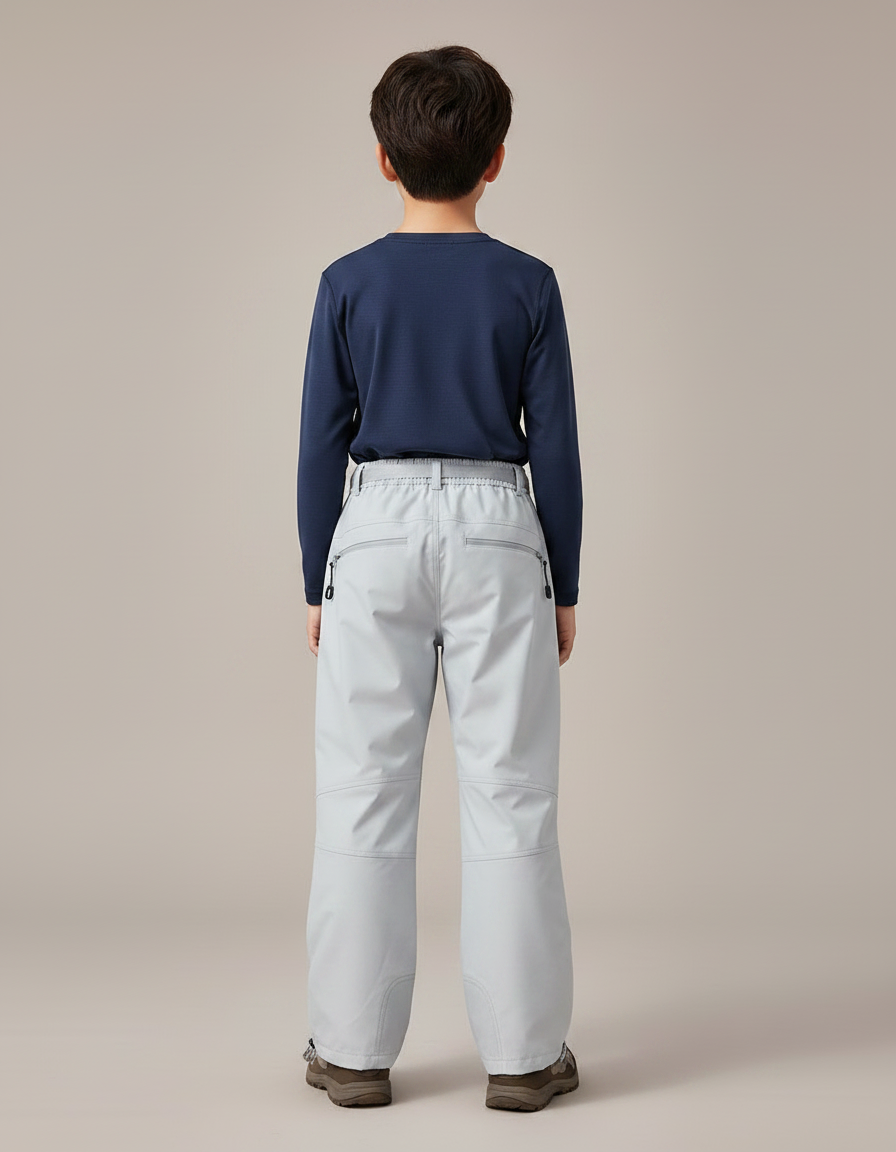Pantalon Randonnée Gris Imperméable Ample Enfant Hiver - Polyester - vue 2